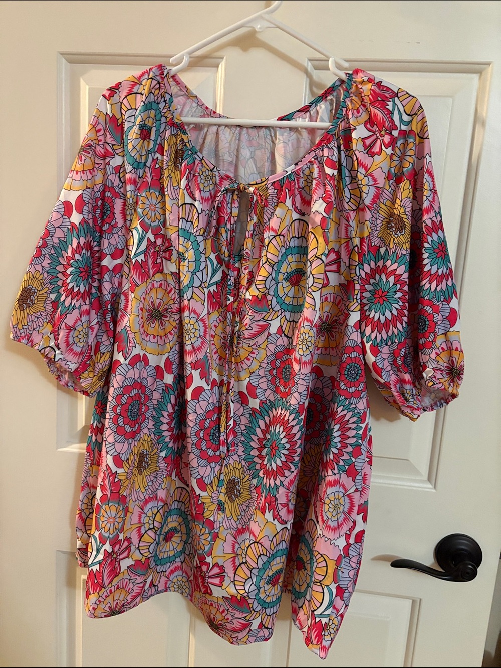 SHEIN Multicolor Floral Peasant Tunic